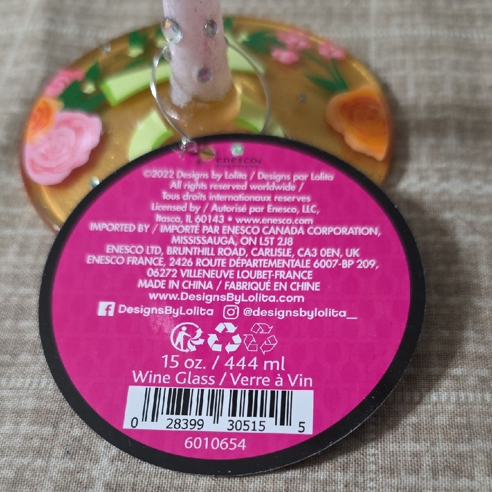 Lolita Happy 70th Birthday Wine Glass - Gold and Pink Accents - Picture 6 of 12